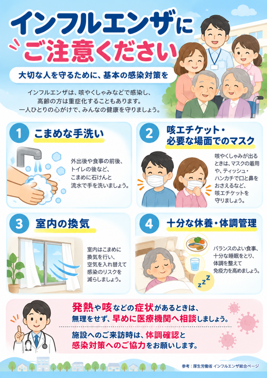 インフルエンザを予防しましょう！